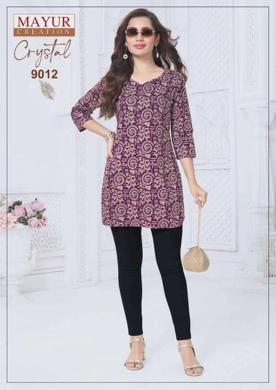Mayur crystal vol-9 short top wholesale printed kurti online